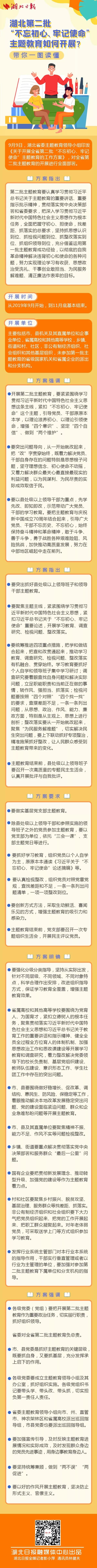 帶你一圖讀懂湖北第二批“不忘初心、牢記使命”主題教育如何開展